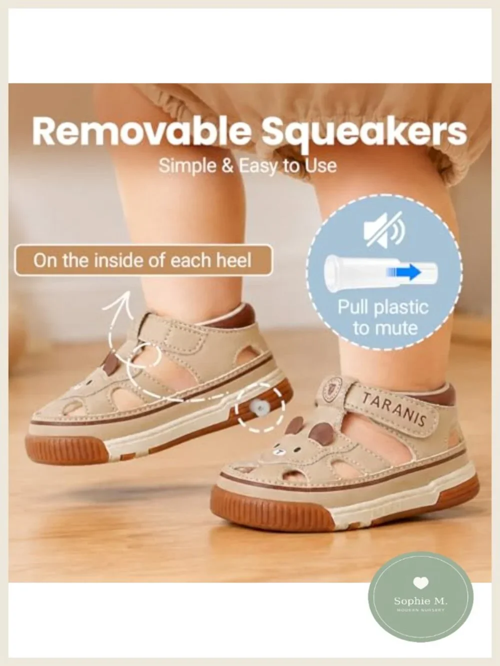 Toddler Summer Squeak Sneakers, Breathable Athletic Sandals, Slip-On